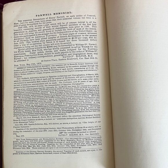 1879 Farwell Ancestral Memorial by David-Parsons Holton and Frances-K. Holton - Picture 9 of 10